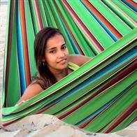 Rede em tecido colorido - Verde México - Ideal para uma pessoa