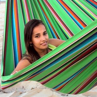 Rede em tecido colorido - Verde México - Ideal para uma pessoa
