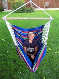 Rede-Cadeira em tecido de nuance azul