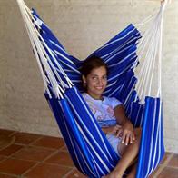 Rede-Cadeira em tecido de nuance azul