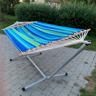 Jogo de Suporte com Rede de qualidade com extensores de madeira de 118cm